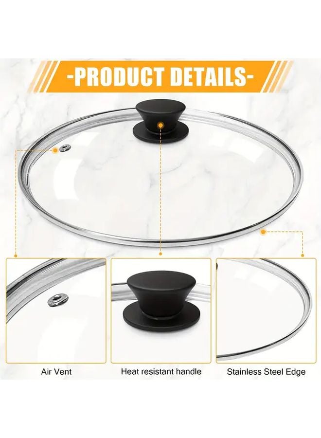 Tempered Glass Lid With Stainless Steel Handle For Skillet Frying Pan 12 2in 14 5in - Image 4